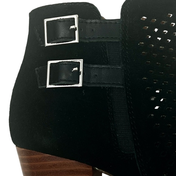 Vionic Women's Chyrssa Black Suede Side Zip Open Toe Booties size 8 - Picture 10 of 12